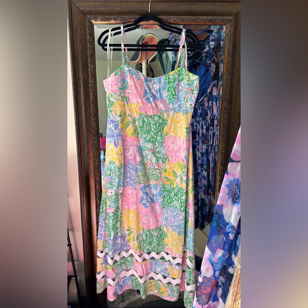 Lilly Pulitzer Pastel Floral Sundress in Pink, Yellow, Green, Blue